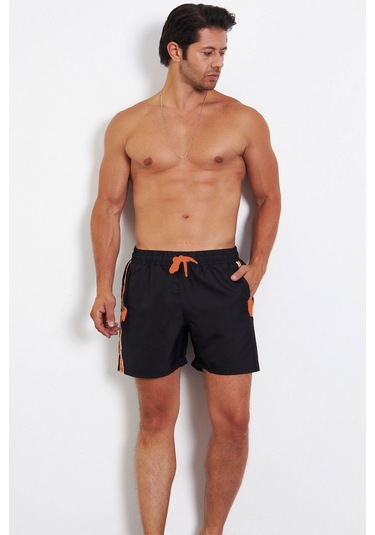 Enrico Ferry Erkek Siyah Cepli Hızlı Kuruyan Deniz Şortu Edy2512s