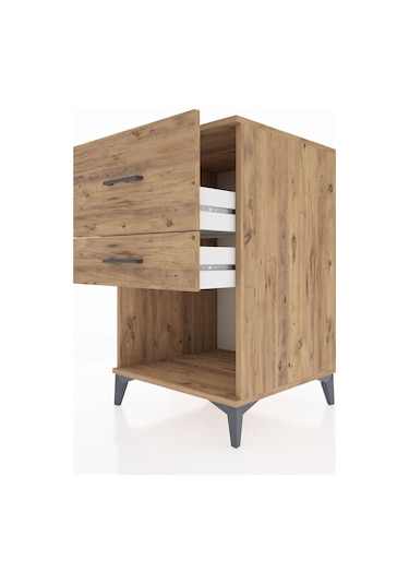 Kronos Komodin 2 Çekmeceli 60x59x96 Çam-çam Çam