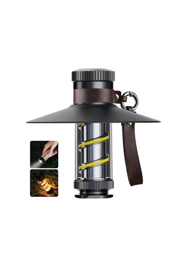 Ccgloball Led Şarj Edilebilir Kamp Feneri Sıfırsız Aydınlatma Ayarlı Ipx5 Suya Dalı Siyah