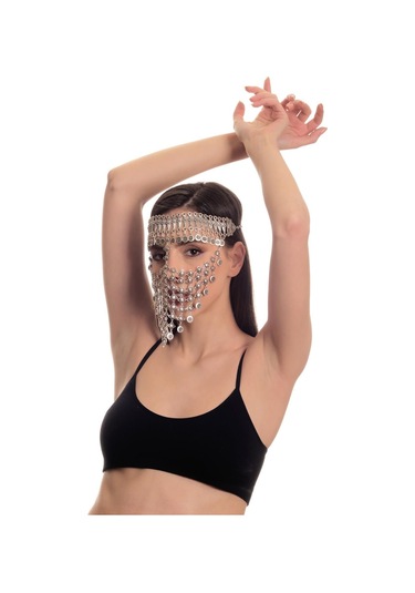 Kadın Antik Gümüş Kaplama Yonca Stilizesi Ayarlanabilir El Yapımı Peçe Gümüş