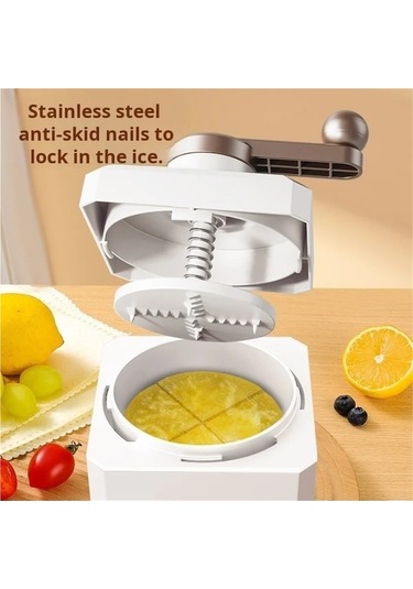 Ulzyvf Dıy Buz Kırıcı Kolu Manuel Buz Slush Makinesi Beyaz Beyaz