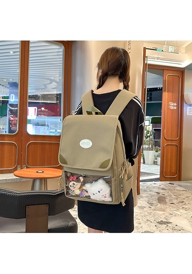 Myinkai Açık Haki Basit Tasarım Sense Omuz Çantası Yüksek Açık Haki