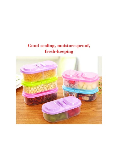 Yifomall Çift Bölmeli Kapaklı Mutfak Saklama Kabı - Yeşil, Pratik Ve Dayanıklı Diğer