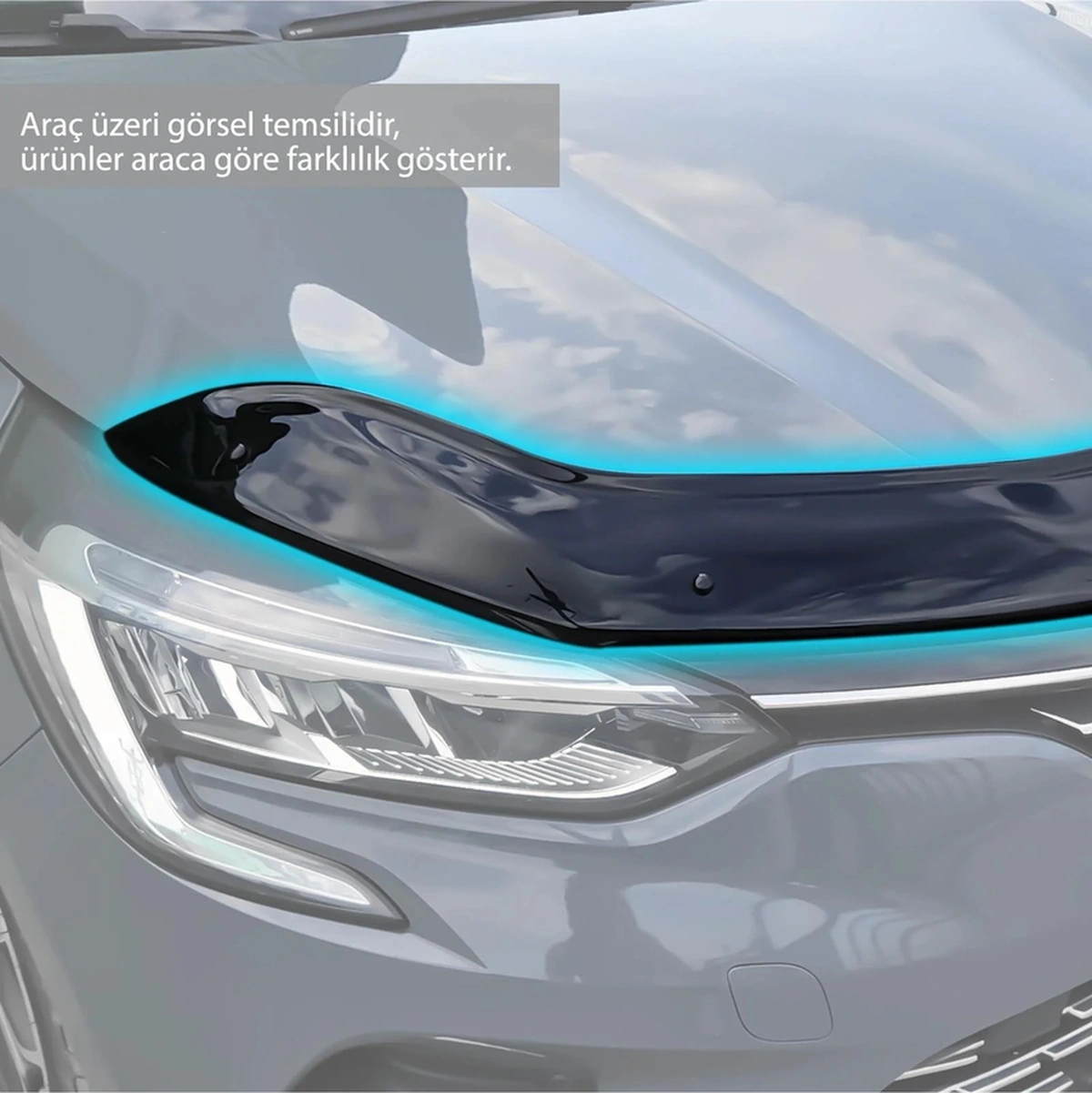 Renault Master 2019+ Araca Özel Kaput Rüzgarlığı A+ Pianoblack 4mm