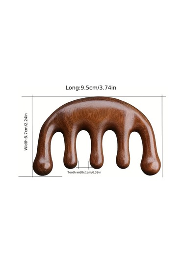 Elmpaly Beş Parmaklı Ahşap Saç Fırçası Saç Açıcı Ve Saç Derisi Masajı Yaş Kuru Saç İçin