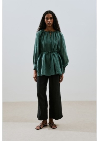 Geniş Manşetli Kuşaklı Tunik Yeşil Yeşil