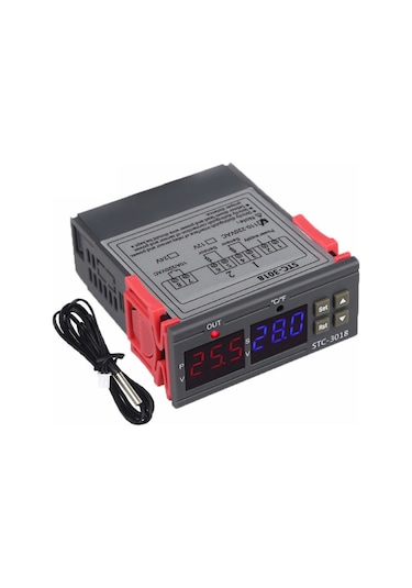 Gajeena Stc-3018 Yüksek Hassasiyetli Dijital Sıcaklık Kontrol Cihazı, Geniş Voltaj Aralığı Ve Uzun Sensör Kablosu