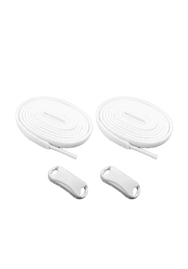 Elastik Beyaz Akıllı Bağcık Tak Bırak Ayakkabı Bağcığı 100cm