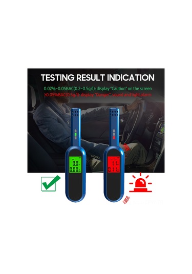 Şarj Edilebilir Nefes Alkol Test Cihazı Lcd Dijital Alkolmetre Taşınabilir El Tipi Sarhoş Sürüş Tespiti Ölçüm Aleti