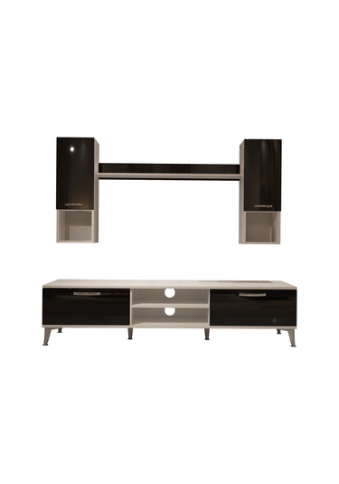 Decoraktiv Eko 5da Mdf Dvd Silver Tv Ünitesi Tv Sehpası Beyaz - Siyah