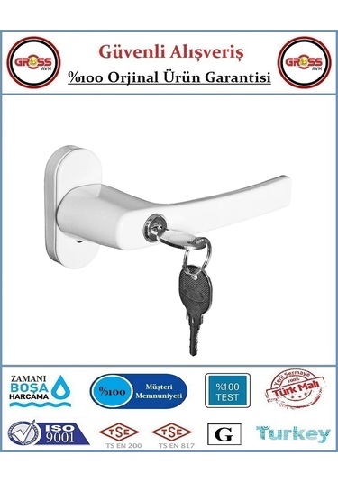 Pimapen Pencere Ve Balkon Kapı Kolu - Anahtarlı Kilitli - Tekli