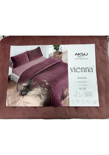 Aksu Soft Vienna Çift Kişilik Yatak Örtüsü Seti 220x240 -mürdüm Mürdüm