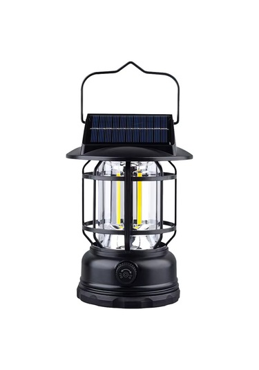 Pr-7900 Güneş Enerjili Şarj Edilebilir Kamp Lambası Işıldak 10w Siyah