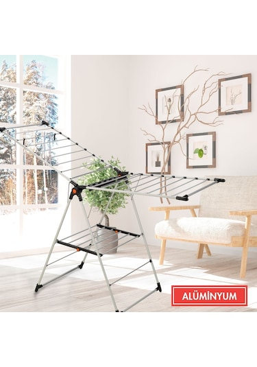 Tevalli T-Mt13 Kurudy Style Alüminyum Çamaşır Kurutmalık Gri