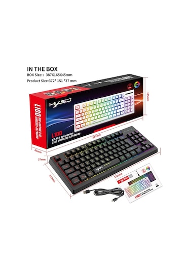 Hxsj L100 RGB Kablosuz Klavye