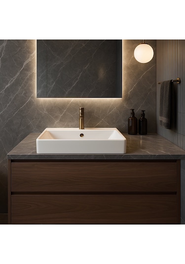 Turavit Vega Dikdörtgen Beyaz Delikli Lavabo 50x42 Cm Vg0050 Diğer