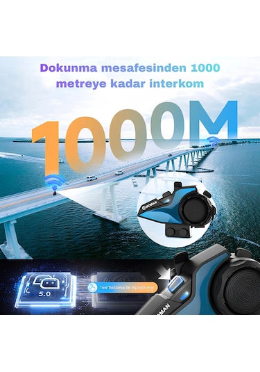 Moman H2e Motosiklet İnterkomu Çift Kanallı