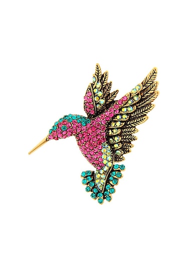 Suntek Vintage Diamante Güzel Hummingbird Hayvan Broş Pin Giyim