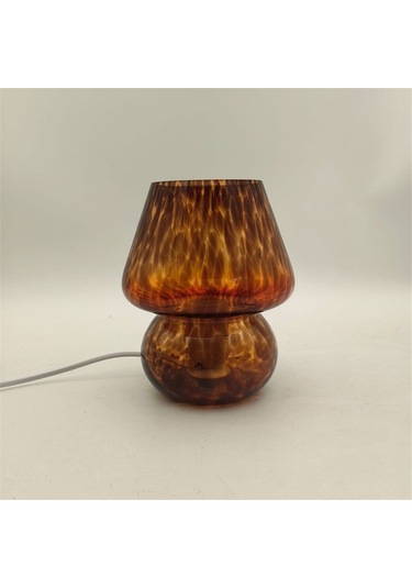 Agoodshop Masa Lambası Küçük Başucu Cam Yarı Saydam Masa Oturma Odası Abd Fişi Renkli Amber