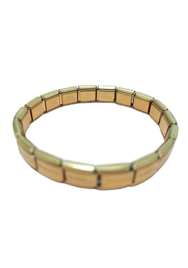 Çelik Bileklik İtalyan Charm Model Unisex Erkek Kadın 3 Mm 18 Cm Altın Sarısı Gold Gold