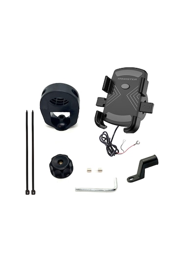 Knmaster Tt-600u Tüm Motosikletlere Uyumlu Usb Li Telefon Tutucu