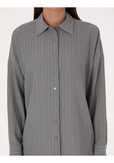 Pierre Cardin Kadın Gri Gömlek Desenli 50318232-vr024 Gri