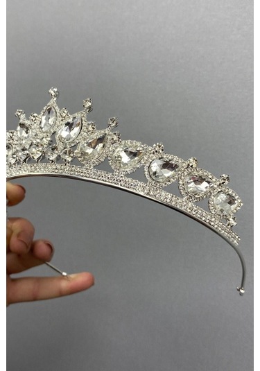 FdayAksesuar Gelin Saç Aksesuarı Ade Model Küçük Damla Taşlı Gelin Tacı FRDY31650
