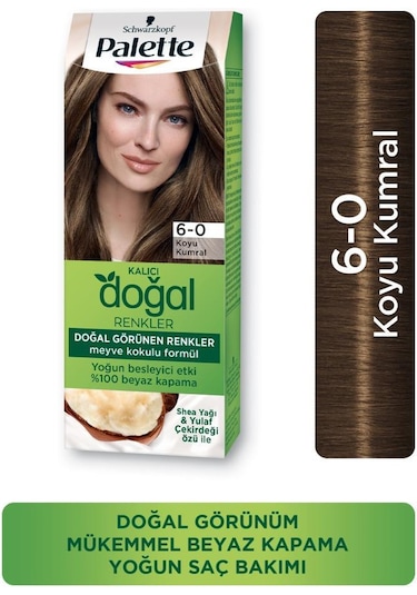 Palette Kalıcı Doğal Renkler Saç Boyası 6 - 0 Koyu Kumral X 3 Adet