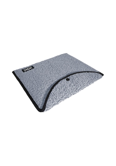 Jacbag Teddy Peluş Açık Gri Çıtçıtlı Erkek Dosya Çanta Kitap Defter Tablet Notebook