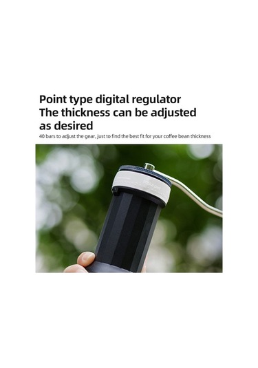 Createtech Ev İçin Manuel Kahve Öğütücü 40 Seviye Ayarlı Espresso Öğütücü Şeffaf Hazneli Taşınabilir Beyaz Beyaz