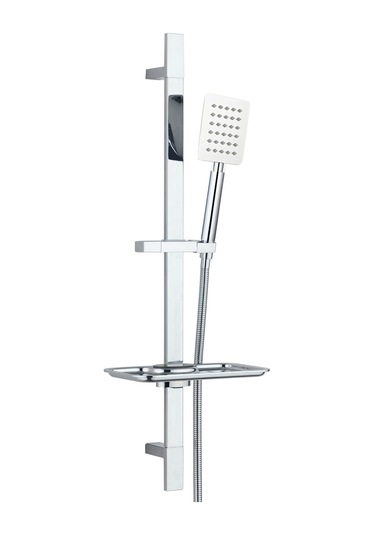 T-may Sart Kare Borulu Hareketli Sürgülü Duş Seti Üst Takımı Krom