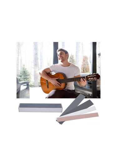 Hfambition Gitar Fret Düzeltici Leveller, Aluminyum Çelik, Elektro Gitar/bas/akustik Uyumlu, 4 Adet Zımpara Kağıdı İçeren Tamir Aracı