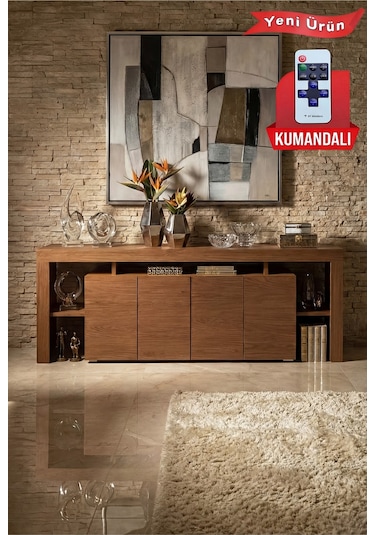 Kale Ledli Konsol 200 Cm Ceviz