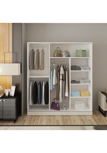 Afillibebek Tamamı Mdflam 3 Kapılı Sürgülü Gardrop Aynasız