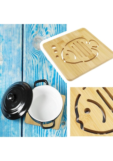 Nishev 2'li Bambu Lüx Balık Desenli Kare Nihale 2 Adet