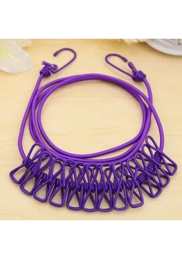 Rose-185cm Taşınabilir Çok Fonksiyonlu Kurutma Rafı Klipler Elbise Askıları Açık Seyahat Çelik Elbise Hattı 12 Adet Klip İle Clothespins