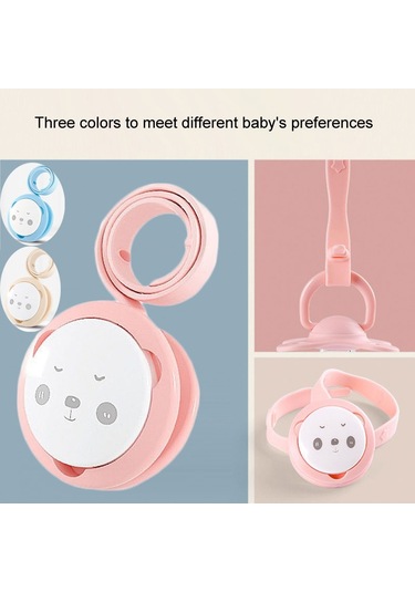 Sones Taşınabilir Bebek Karikatür Panda Emzik Zinciri Yatıştırıcı Diş Kaşıyıcı Saklama Zinciri Pembe