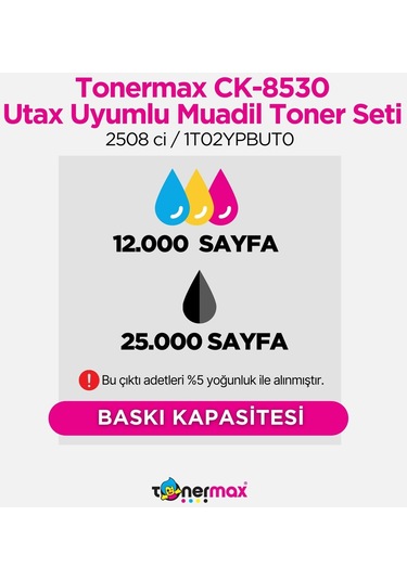 Utax Ck-8530 Uyumlu Toner Sarı / 2508 Ci / 1t02ypaut0