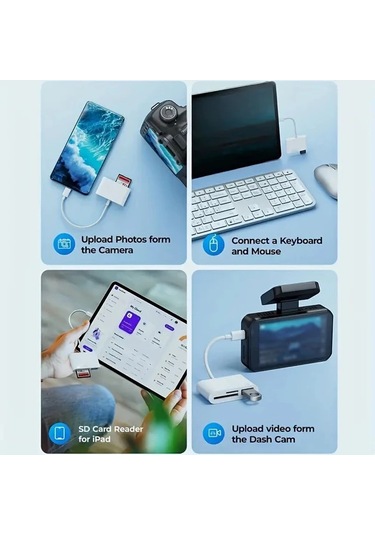 Willowhaven Usb Type C Sd Tf Kart Okuyucu Beyaz İphone Android Windows Laptop Telefon Adaptörü