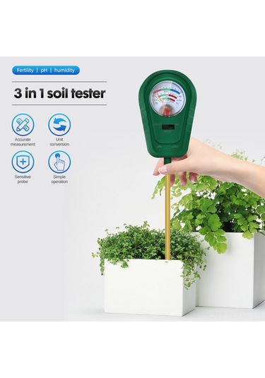 Xiyyadms Toprak Verimlilik, Nem Ve Ph Değeri 3'ü Bir Arada Testerı - Bitki Büyüme İçin Toprak Analiz Cihazı Çok Renkli
