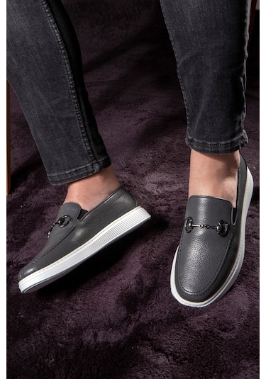 Ducavelli Anchor Hakiki Deri Erkek Günlük Ayakkabı, Loafer Ayakkabı, Hafif Ayakkabı, Yazlık Ayakkabı, Hafif Ayakkabı Gri