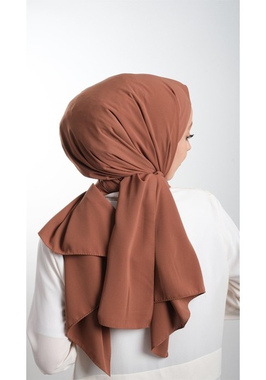 Taba Düz Klasik Şal Medine Ipeği Sade 202103_33 Taba
