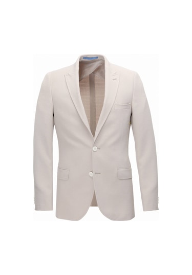 Kip Bej Düz Slim Fit Ceket 001