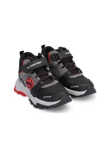 Slazenger VERSION Çocuk Cırt Cırtlı Siyah / Kırmızı Bot