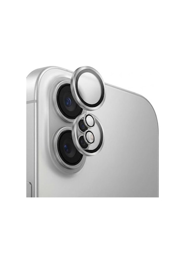 Apple Uyumlu iPhone  13 / 13 Mini Kamera Lens Koruyucu Gri