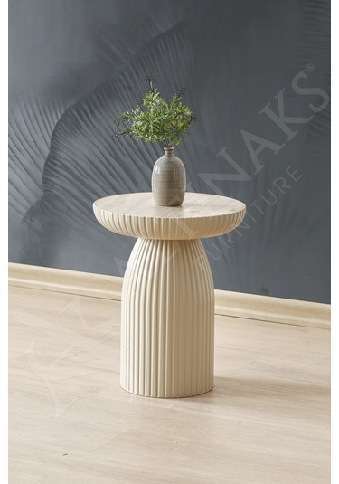 Bohem Sehpa,tekli Sehpa,yan Sehpa,zigon Sehpa - Bej & Soho Bej Renk Gövde & Soho Renk Tabla