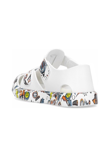 Benetton Bn-1410 Patik Erkek Çocuk Düz Sandalet Beyaz - Mavi Beyaz - Mavi