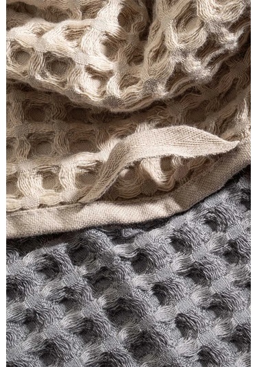 Ecocotton Seren Bej/antrasit %100 Organik Pamuk 4 Parça Havlu Seti Bej