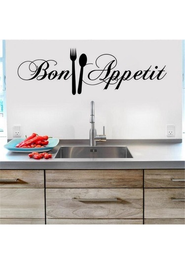 Mutfak Afiyet Olsun Duvar Sticker Dıy Bıçak Ve Çatal Çıkarılabilir Duvar Çıkartması Aile Ev Etiket Duvar A Diğer