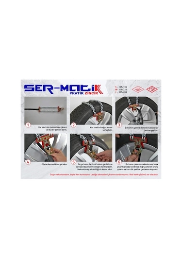 Ser-Matik Pratik Kar Zinciri Takviyeli Serme Patinaj Zinciri
"L"